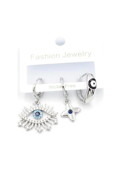 3'lü Göz Küpe - Gümüş fiyatları