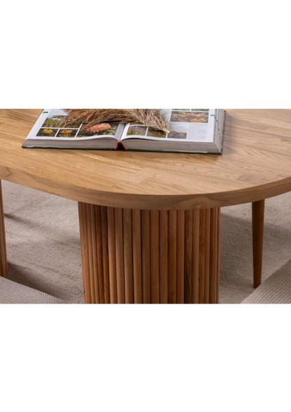 Sierra Iskandinav Oval Natural Ahşap Bohem Masa 90X180 fırsatları