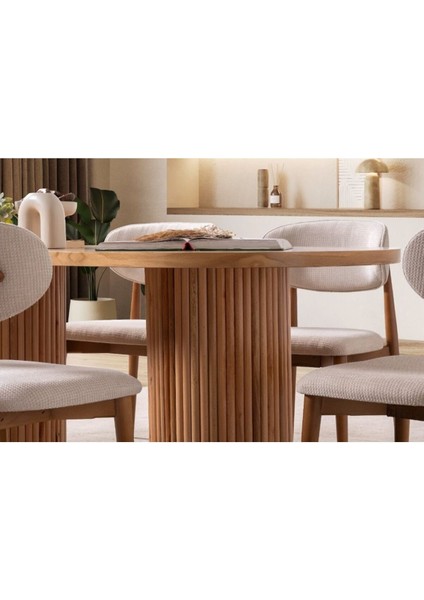 Sierra Iskandinav Oval Natural Ahşap Bohem Masa 90X180