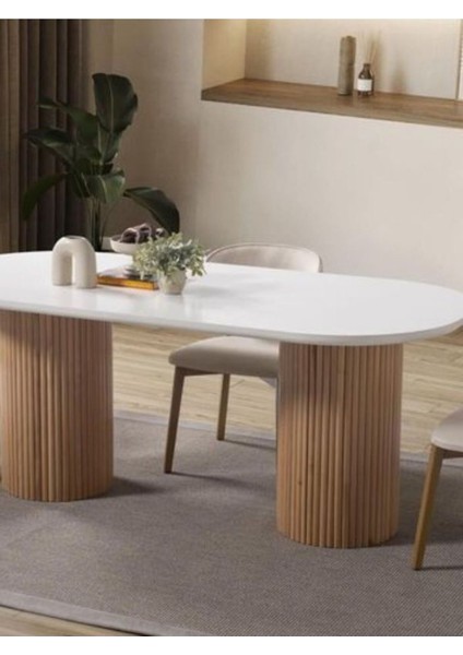 Gaia Iskandinav Oval Natural Ahşap Bohem Masa 80X180 fiyatları