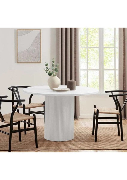 Breeze Yuvarlak Ahşap Bohem Masa 120X120