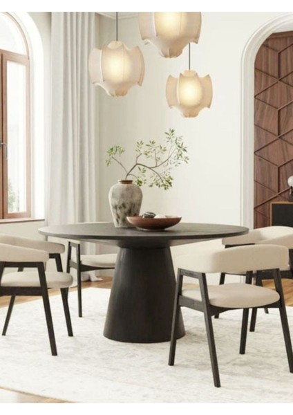 Hemera Ceviz Ahşap Yemek Masası 120X120