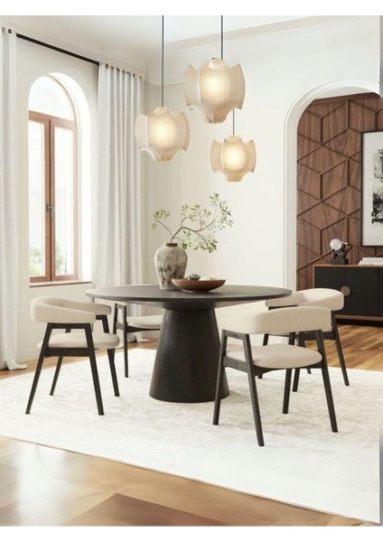 Hemera Ceviz Ahşap Yemek Masası 120X120 modelleri