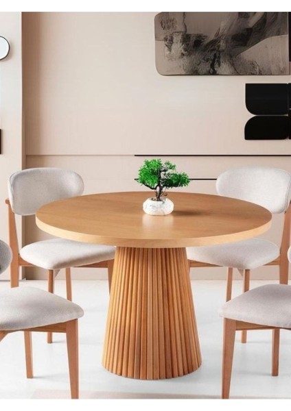 Milas Natural Ahşap Bohem Yemek Masası 90X90 fırsatları