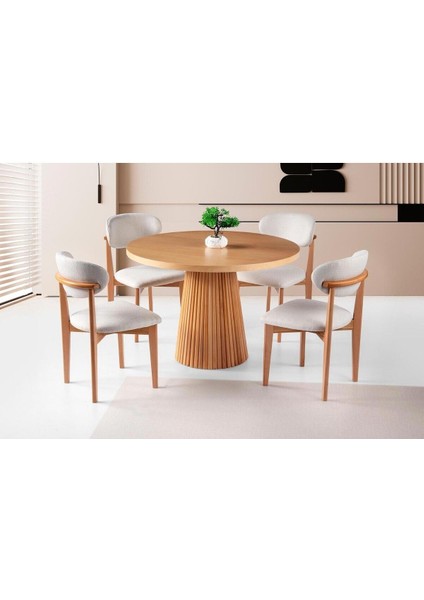 Milas Natural Ahşap Bohem Yemek Masası 90X90 indirimleri