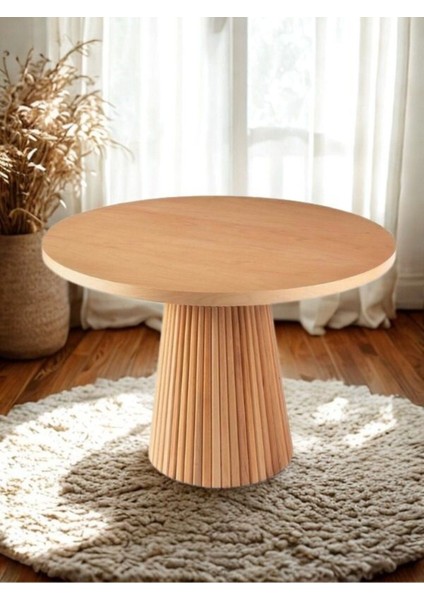 Milas Natural Ahşap Bohem Yemek Masası 90X90