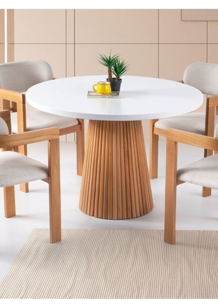 Milas Natural Ahşap Bohem Yemek Masası 110X110 indirimleri