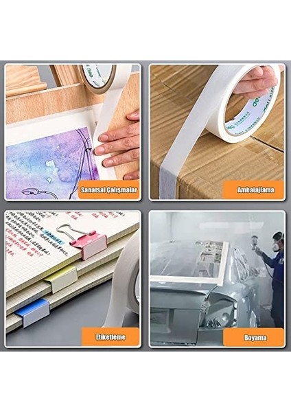 Maskeleme Bandı Beyaz Kağıt Bant 24 mm x 35 Metre fiyatları