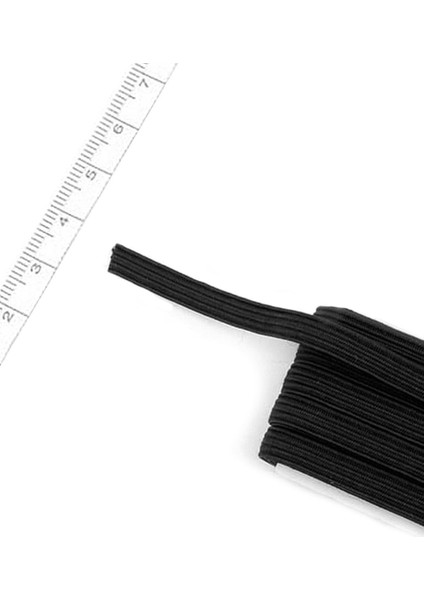 Siyah 6 mm 5 mt Dayanıklı Sert Yassı Elastik Şerit Lastik fırsatları