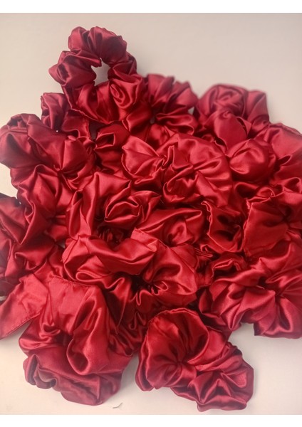 Kına Nişan Düğün - Lastikli Simit Bordo Saten 20 Li Scrunchie Toka Seti Nedime Hediyesi Kına fırsatları
