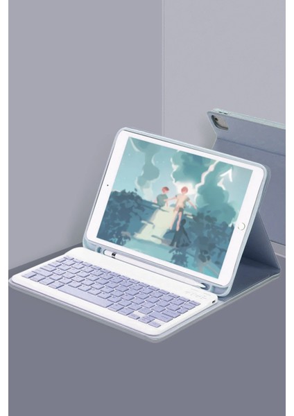 Ipad Air 11 (2024) Kılıf KC01 Smart Klavyeli Tablet Kılıfı - Lacivert Drstr