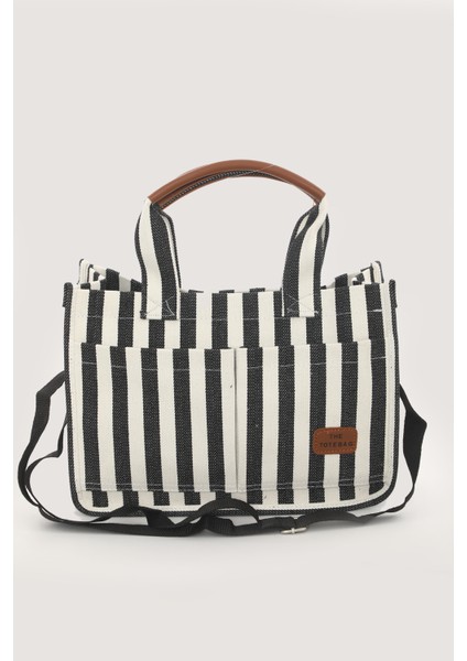 Sailor Çizgili Tote Çanta