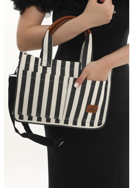 Sailor Çizgili Tote Çanta
