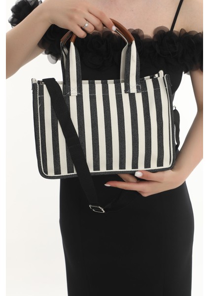 Sailor Çizgili Tote Çanta
