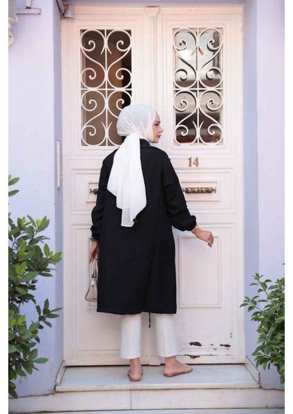 Düğmeli Siyah Tesettür Tunik 70881S fırsatları