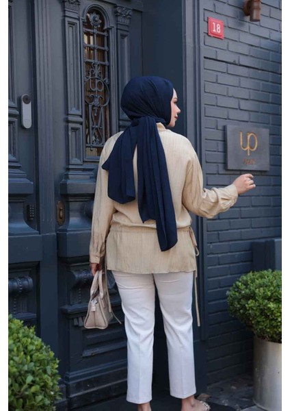 Düğmeli Yağ Yeşili Tesettür Gömlek 32358YY fırsatları