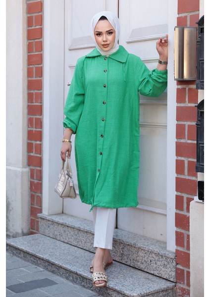 Düğmeli Yeşil Tesettür Tunik 70881Y fiyatları