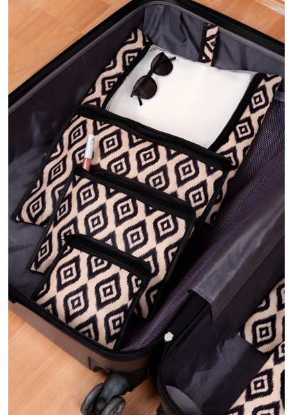 6'lı Bej Valiz Düzenleyici I Bavul Içi Organizer Set I Seyahat Hurcu modelleri