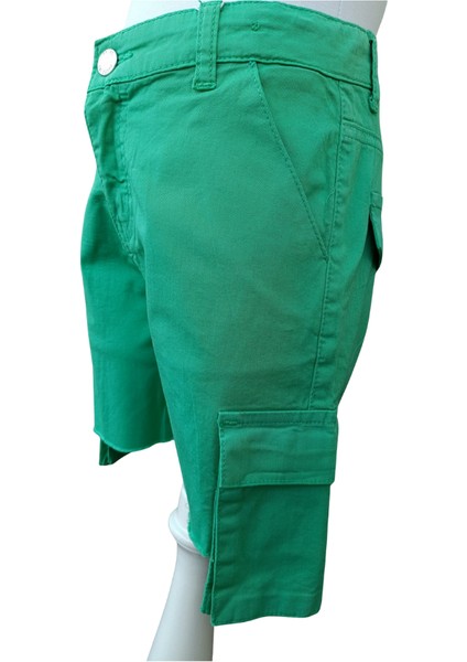Erkek Çocuk Kargo Cepli Kemerli Mint Şort %100 Pamuk fiyatları