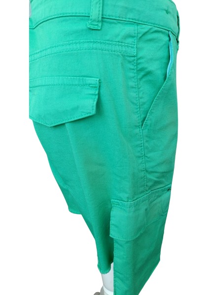 Erkek Çocuk Kargo Cepli Kemerli Mint Şort %100 Pamuk fırsatları