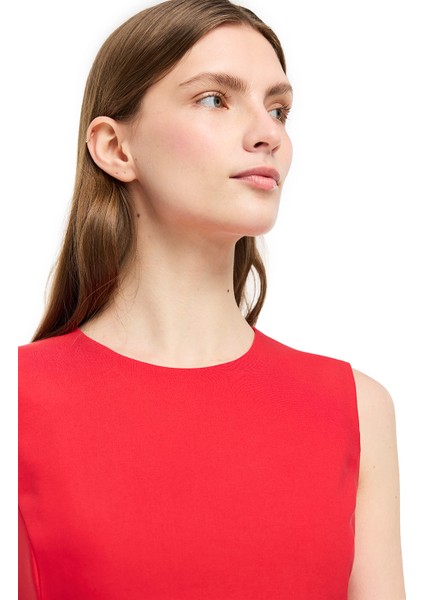 Kırmızı Dellas Slim Fit Midi Boy Elbise fiyatları