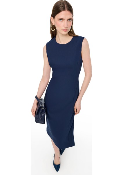 Lacivert Dellas Slim Fit Midi Boy Elbise fiyatları