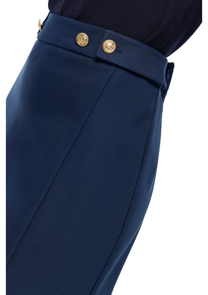 Lacivert Dellas Regular Fit Yüksek Bel Standart Boy Etek fiyatları