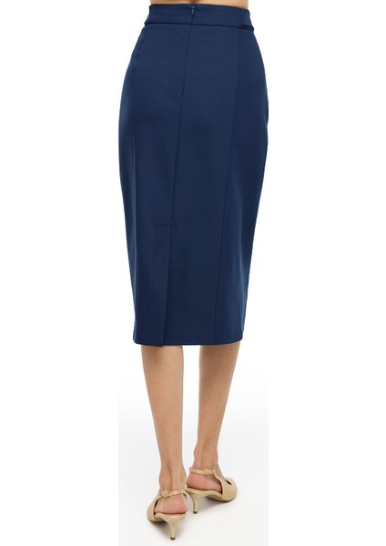 Lacivert Dellas Regular Fit Yüksek Bel Standart Boy Etek modelleri