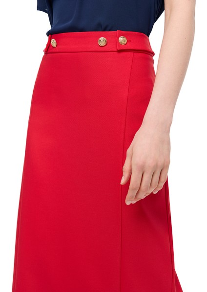 Kırmızı Dellas Regular Fit Yüksek Bel Standart Boy Etek fiyatları