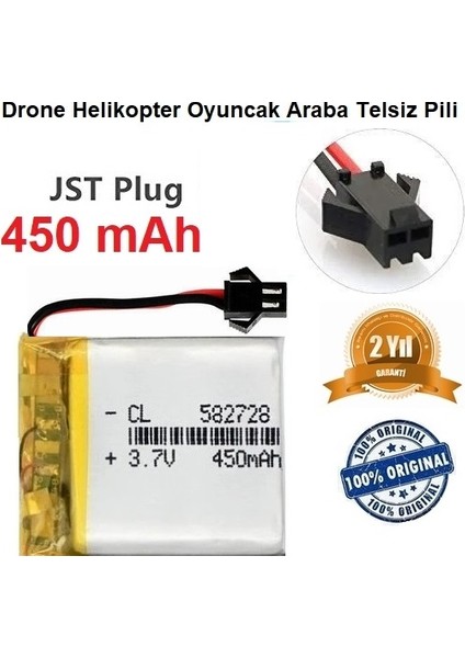 450 Mah 3.7V Siyah Soket Drone Helikopter Oyuncak Araba Telsiz Telefon Pili
