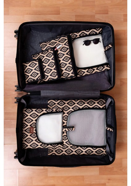 6'lı Bej Valiz Düzenleyici I Bavul Içi Organizer Set I Seyahat Hurcu indirimleri