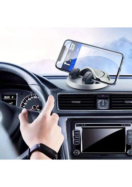 360° Dönebilen Siyah Renk Yapışkanlı Numaratörlü Araç Telefon Tutucu Numaratör 50 Adet Rakam