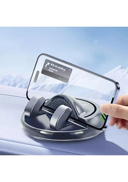 360° Dönebilen Siyah Renk Yapışkanlı Numaratörlü Araç Telefon Tutucu Numaratör 50 Adet Rakam