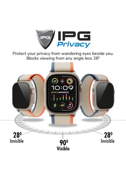 Apple Watch Ultra 1-2 Ipg Privacy Hayalet Ekran Koruma, Gizlilik Filtreli (2 Adet) !Açıklamayı Okuyunuz! modelleri