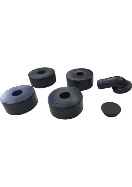 4'lü Yuvarlak Klima Takoz, Pipo ve Tapa Set -Titreşim Önleyici - Çap 5cm - Boy 2cm - Tüm Markalar ile Uyumlu