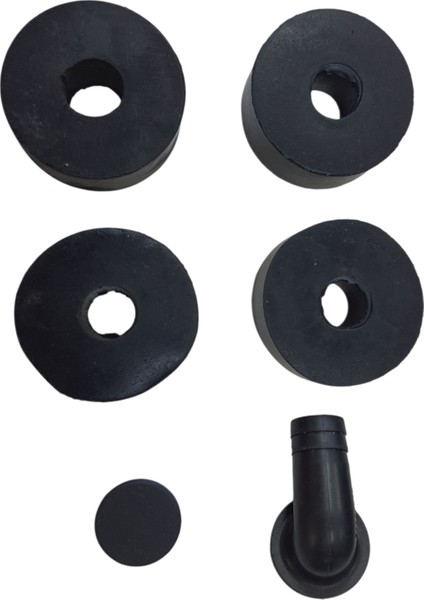 4'lü Yuvarlak Klima Takoz, Pipo ve Tapa Set -Titreşim Önleyici - Çap 5cm - Boy 2cm - Tüm Markalar ile Uyumlu