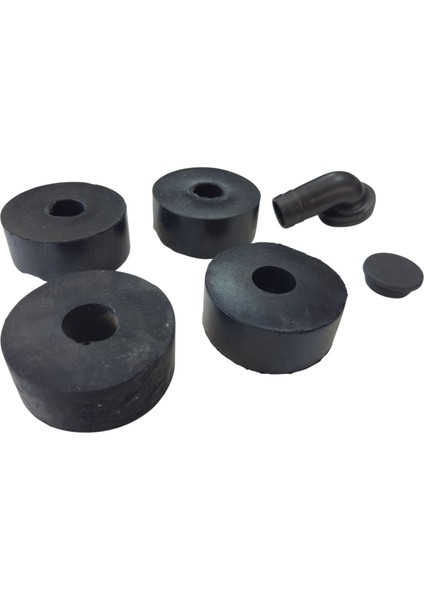4'lü Yuvarlak Klima Takoz, Pipo ve Tapa Set -Titreşim Önleyici - Çap 5cm - Boy 2cm - Tüm Markalar ile Uyumlu