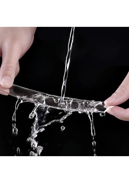2 Adet 2 Metre 18 mm Çift Taraflı Şeffaf Silikon Bant Güçlü Yapıştırıcı Montaj Bandı Toplam 4 Metre