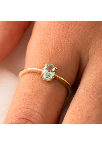 Gümüş Yüzük - 0.90 Karat Su Yeşili Tektaş Evlilik Teklifi Swarovski Tektaş 925 Ayar Gümüş Tarz Yüzük modelleri