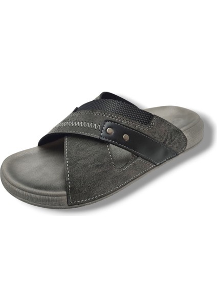 16387-25 Deri Anatomik Çapraz Bant Erkek Terlik