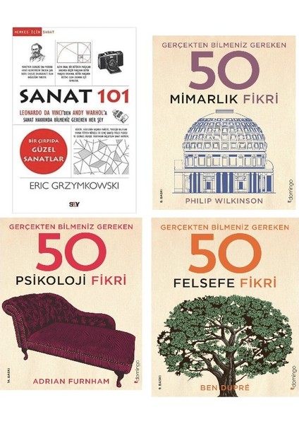 Sanat 101 + Mimmarlik Fikri + Psikoloji Fikri + Felsefe Fikri = 4 Set