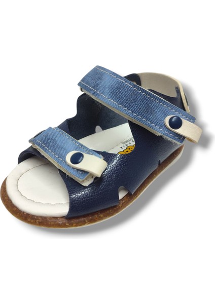Şirinbebe 1710-20 Çift Cırt Tokalı Erkek Çocuk Sandalet Lacivert Mavi 18-20