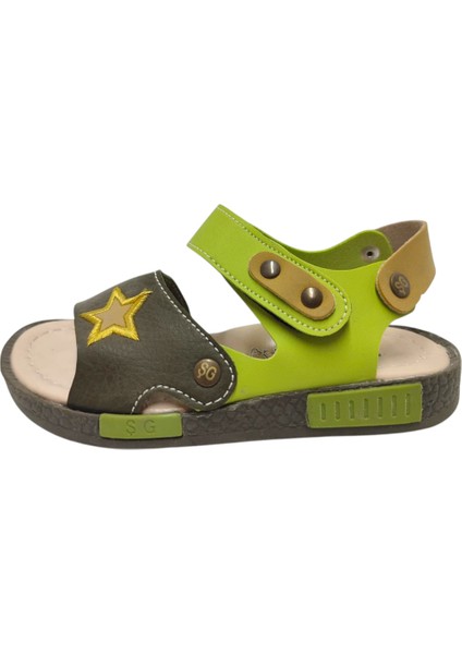 Şirinbebe 1703-20 Anatomik Yıldız Desen Cirtli Erkek Çocuk Sandalet Haki Yeşil 26-30 fiyatları