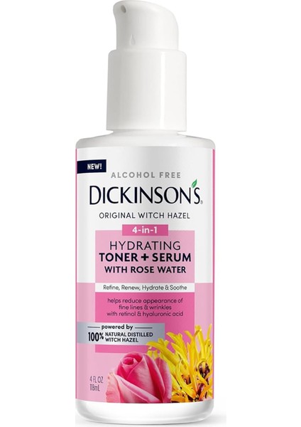 Dickinson's Cadı Fındığı ve Gül Suyu Özlü Nemlendirici Tonik + Serum 118ML