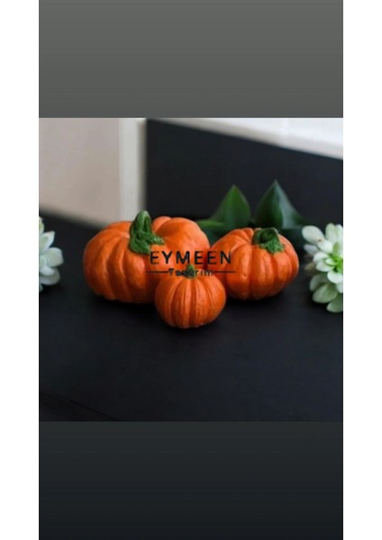 3'lü Turuncu Balkabağı Biblo Obje Seti, Dekoratif Kabak Seti fırsatları