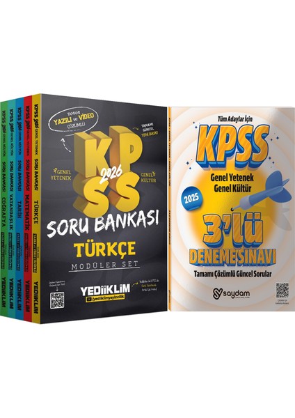 2026 Kpss Gygk Tamamı Hem Yazılı Hem Video Çözümlü Soru Bankası(5 KITAP,1264 Sayfa)-3 Deneme Hediye