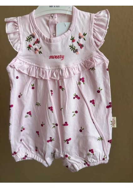 Sweeety Bebek Tulum | Çiçek Nakışlı | 3-6 Ay, 6-9 Ay, 9-12 Ay | Kız Bebek Yazlık Tulum Pembe fiyatları