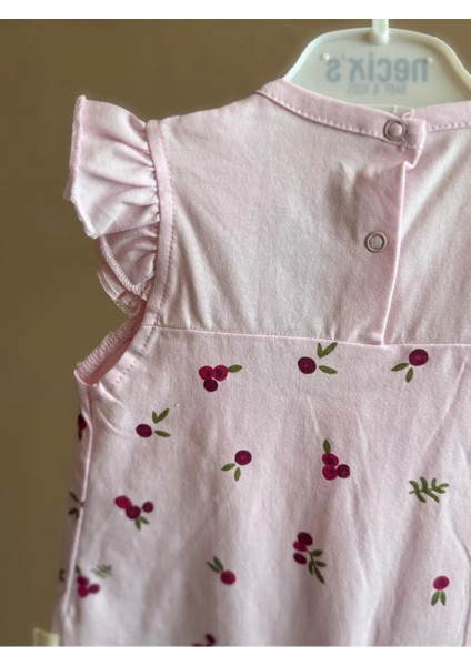 Sweeety Bebek Tulum | Çiçek Nakışlı | 3-6 Ay, 6-9 Ay, 9-12 Ay | Kız Bebek Yazlık Tulum Pembe