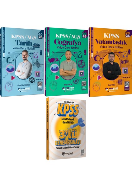 2026 Kpss Genel Kültür Atölye Serisi Tarih-Coğrafya-Vatandaşlık Video Ders Notları-Çözümlü 3 Deneme