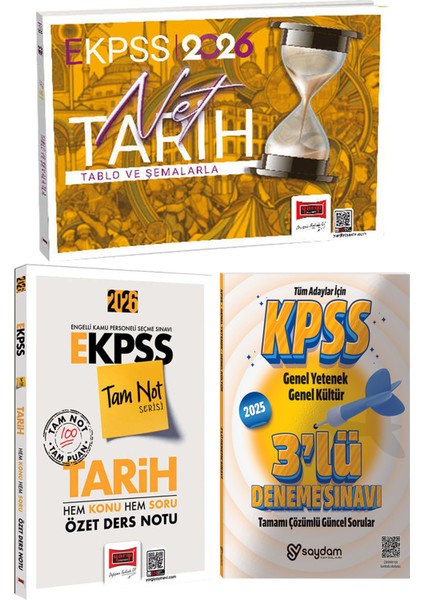 2026 E-Kpss Tarih Özet Ders Notu-Hem Konu Hem Soru-Akılda Kalan Tablo ve Şemalarla Net Tarih-3deneme